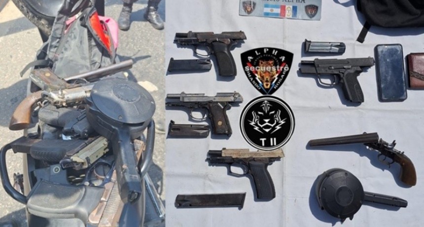 Detienen a un motociclista con un arsenal tras una persecución en zona sur