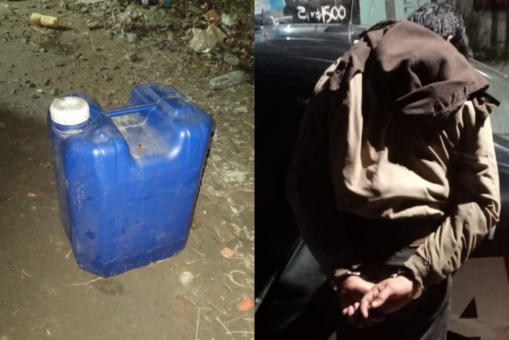 Intentó prender fuego un auto en plena madrugada y fue detenido tras una persecución