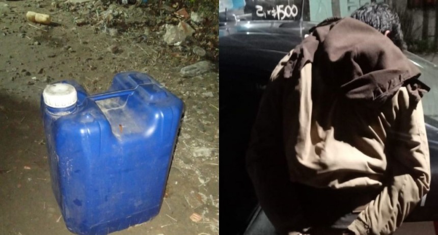 Intentó prender fuego un auto en plena madrugada y fue detenido tras una persecución